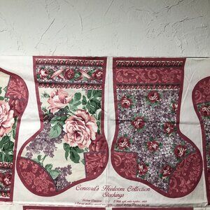 Heirloom Christmas Stocking Joan Kessler Concord Cotton Fabric Panel